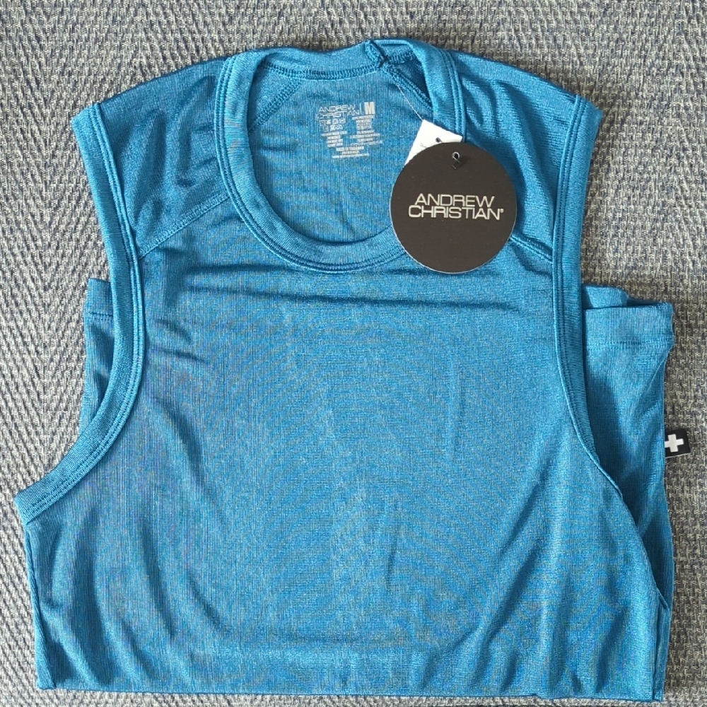 Andrew Christian Teal Muscle Tee for Men